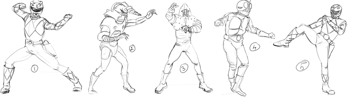 sunab0uzu's tweet image. 37/∞         sentai gestures a bit
 #art #gesture #doodles