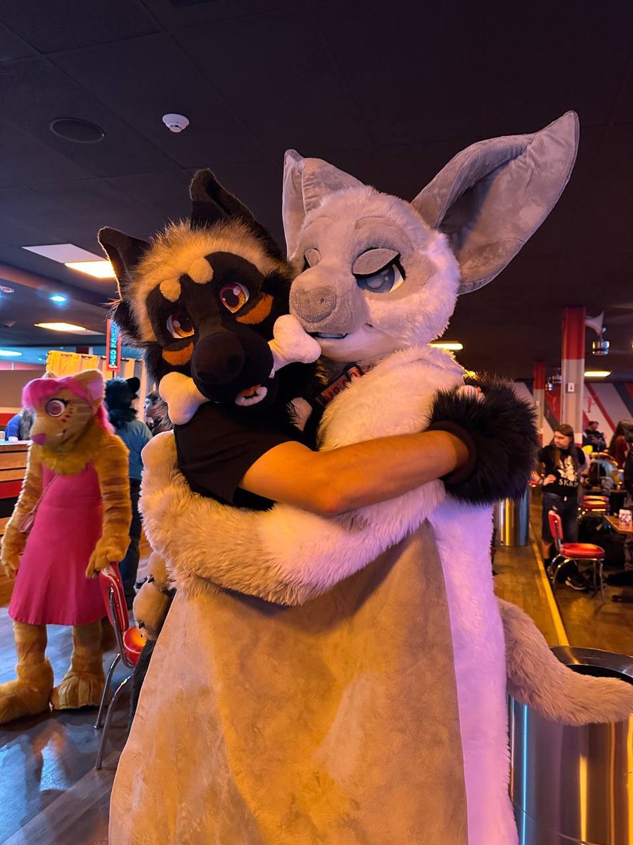 MaximMalinois's tweet image. Have a wonderful rest of your #FursuitFriday! Here’s me and a cute bat at the last Pitt furbowl!