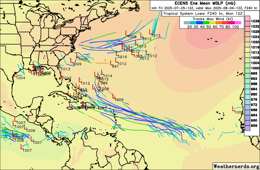 Weatherunited1's tweet image. I'm not too suprised to see downtrends on both the GEFS & EPS 12z cycles over the last few runs, suggesting chances for this system remain highly uncertain and given stability issues in the Atlantic into very early August. I would not be shocked if this is another fantasy run.…