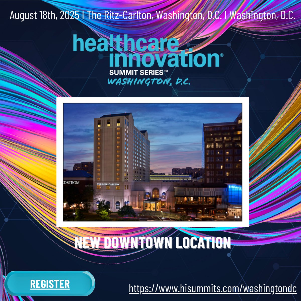 Join leading healthcare innovators, tech pioneers, and policymakers on Monday, August 18, 2025, at The Ritz‑Carlton, Washington, D.C. 🏛️ 
Explore cutting‑edge sessions on AI in care, federal policy, and much more.
Register: bit.ly/40YQhPL
#HISummit #HealthcareInnovation