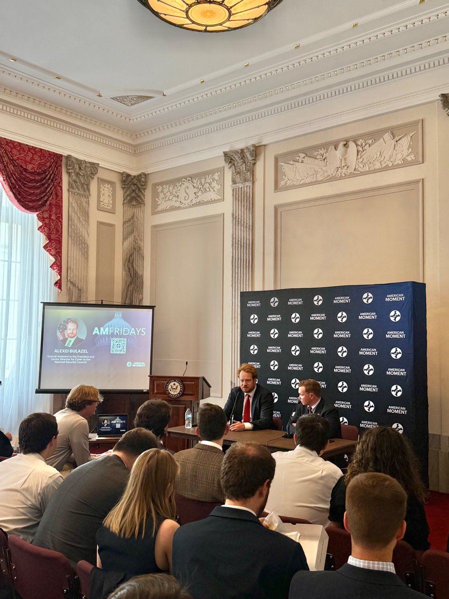 AmMomentOrg's tweet image. AMFridays Update ⚙️
Today, Alexei Bulazel, Special Assistant to the President and Senior Director for Cyber at the National Security Council, joined AM CEO @NickSSolheim for a wonderful discussion on cyber warfare and data privacy.
Join us next week → americanmoment.org/amfridays