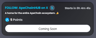 TomOverChaplin's tweet image. New @AIOW_io mission to snag some yummy points.
(You'll need em' to OPEN CHESTS soon! 👀)
And all you have to do is go to w3lp.io/rewards, follow @ApeChainHUB once you link you x, and CLAIM!
(Bonus @SpunkyAIOW multiplier is active if you connect your wallet holding…