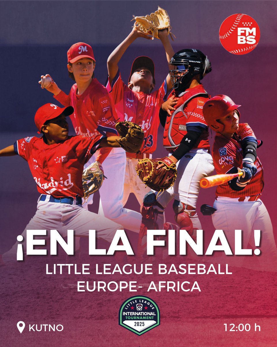 RFEBS's tweet image. MADRID, A LA FINAL ⚾️🔥
La selección madrileña de béisbol disputará mañana la gran final del clasificatorio de Europa y África de la Little League 💪🏼
Llegan invictos y con ganas de conseguir el billete que los lleve a las World Series de Williamsport 🔝🇺🇲
¡A por todas! 👏🏻🇪🇸