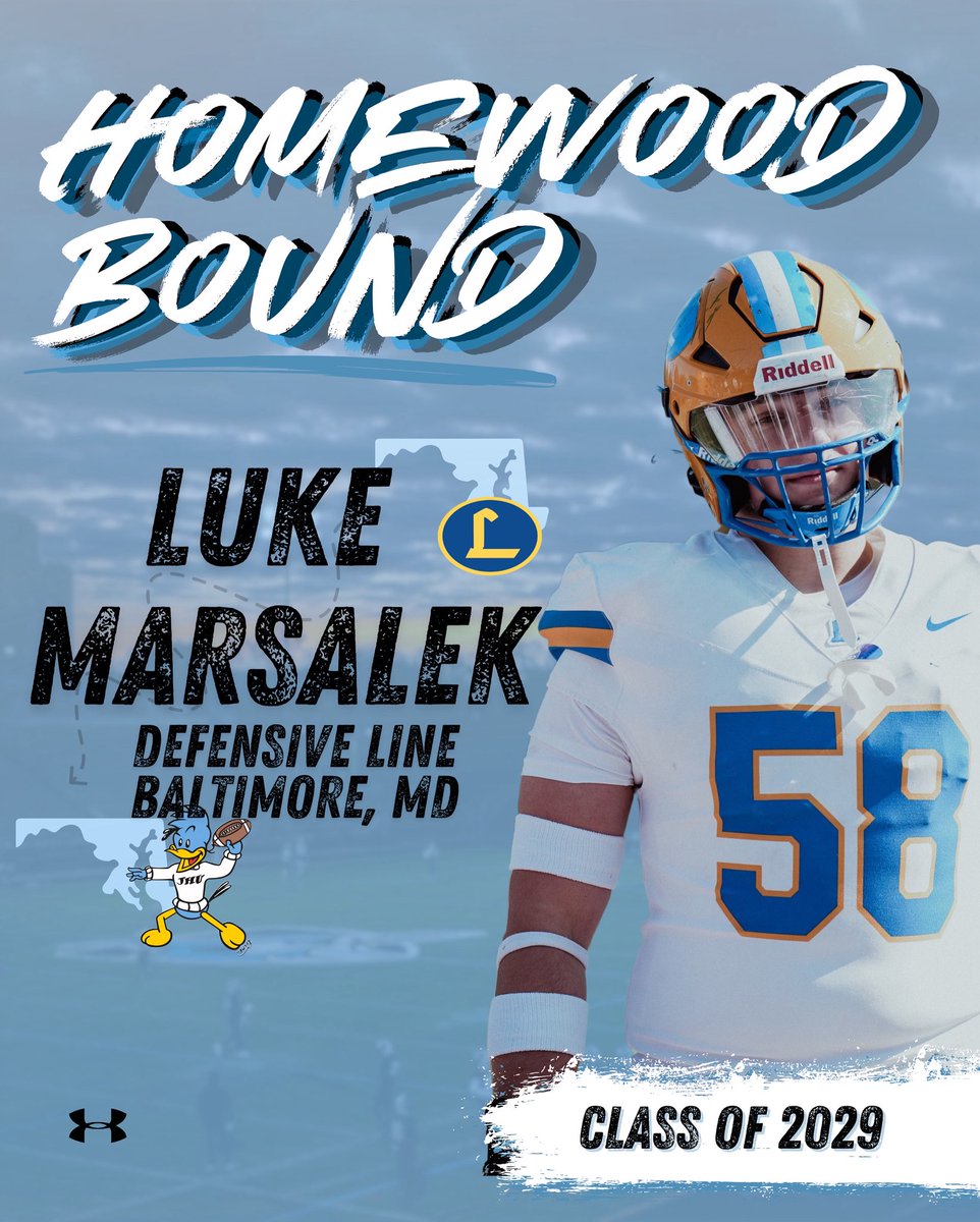 Johns Hopkins Football (@jhu_football) on Twitter photo Welcome to Homewood!
🐦: Luke Marsalek
📍: Baltimore, MD
🏈: Defensive Line
❌: <a href="/lukemarsalek/">Luke Marsalek</a>
📺: hudl.com/profile/991314…
#PrideandPoise Welcome to Homewood!
🐦: Luke Marsalek
📍: Baltimore, MD
🏈: Defensive Line
❌: <a href="/lukemarsalek/">Luke Marsalek</a>
📺: hudl.com/profile/991314…
#PrideandPoise