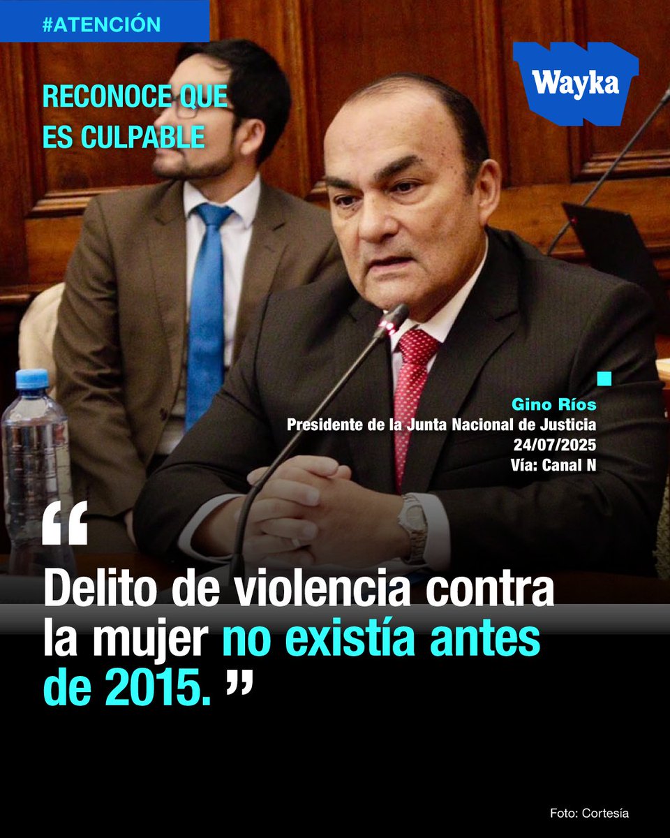 WaykaPeru's tweet image. #Atención |🗣️ “Yo no he sido condenado. Mi certificado de antecedentes penales está limpio. La sentencia no es por violencia contra la mujer, es por violencia familiar, que es distinta", dijo el presidente de la Junta Nacional de Justicia (JNJ), Gino Ríos, en relación al caso de…