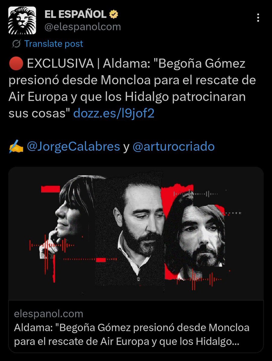 Jagarciar14's tweet image. Lo de Aldama era todo una inventada. Hasta hoy, porque interesa. Ahora sí le creen. Qué papelón el del PSOE y el de todos sus voceros mediáticos.
Esta noche Aldama dice que hablará con el Juez y dice esto:

Vuelve a ser malo