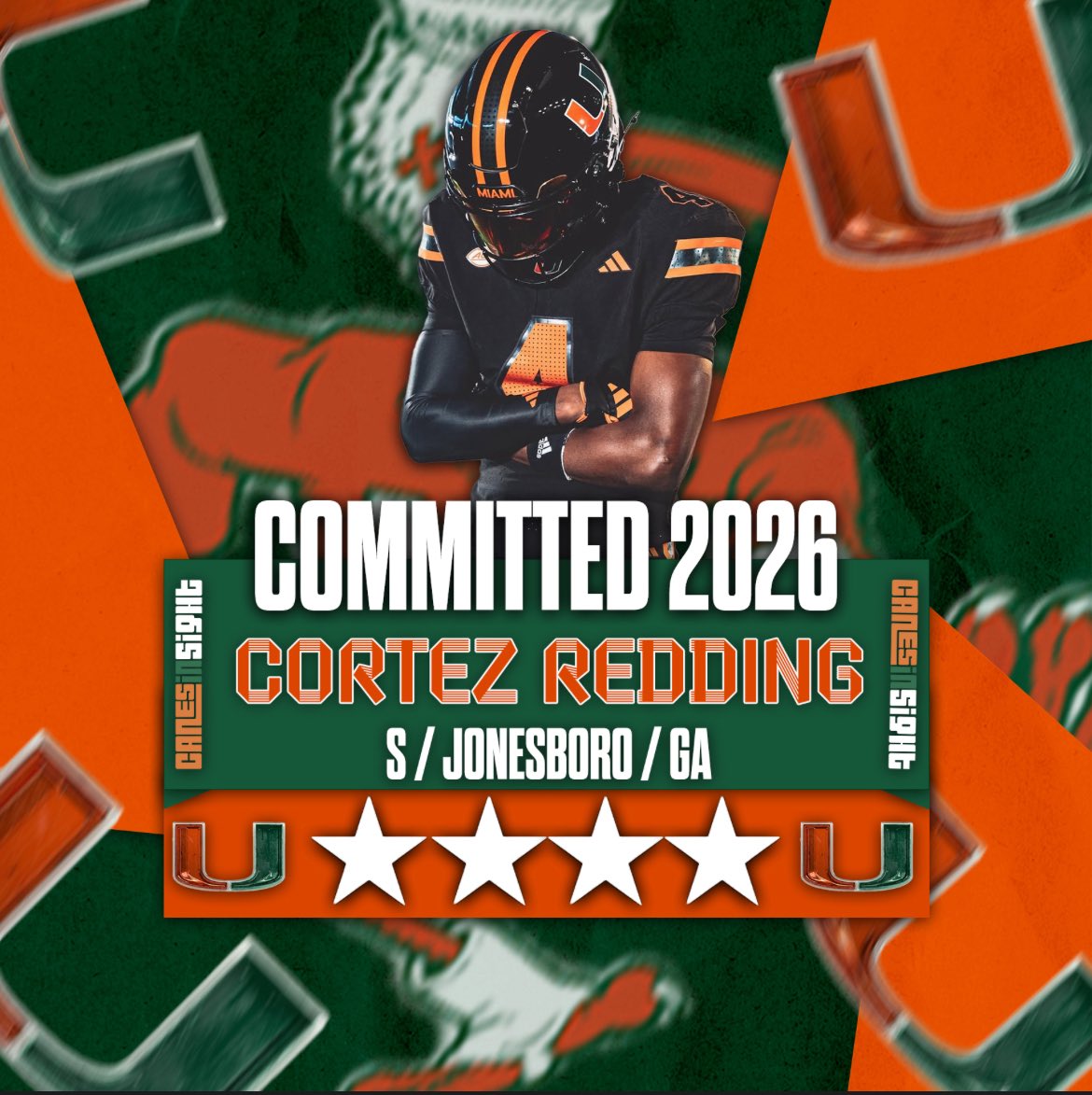 BREAKING: 4-Star DB Cortez Redding commits to Miami!
