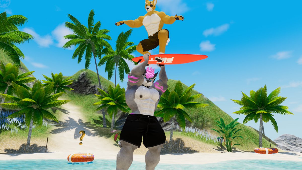 DoomBoy64's tweet image. Spent a day at the beach with @TungaTheWolf, just two big fellas having fun