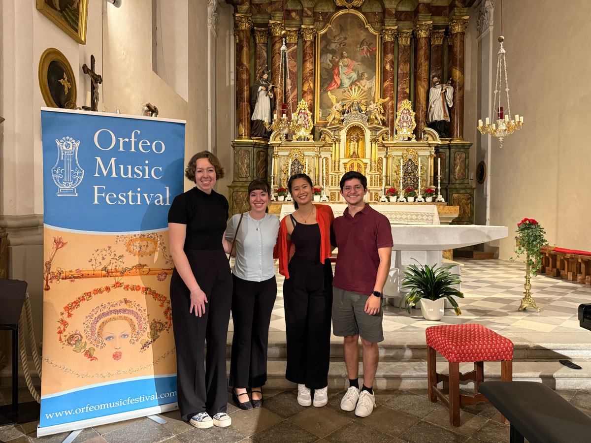 StetsonU's tweet image. The Barron String Quartet made history in Italy! The Stetson ensemble joined the prestigious Orfeo Music Festival, performing, learning, and collaborating with global artists. A milestone moment for our Hatters abroad!
#GoHatters | #StetsonU