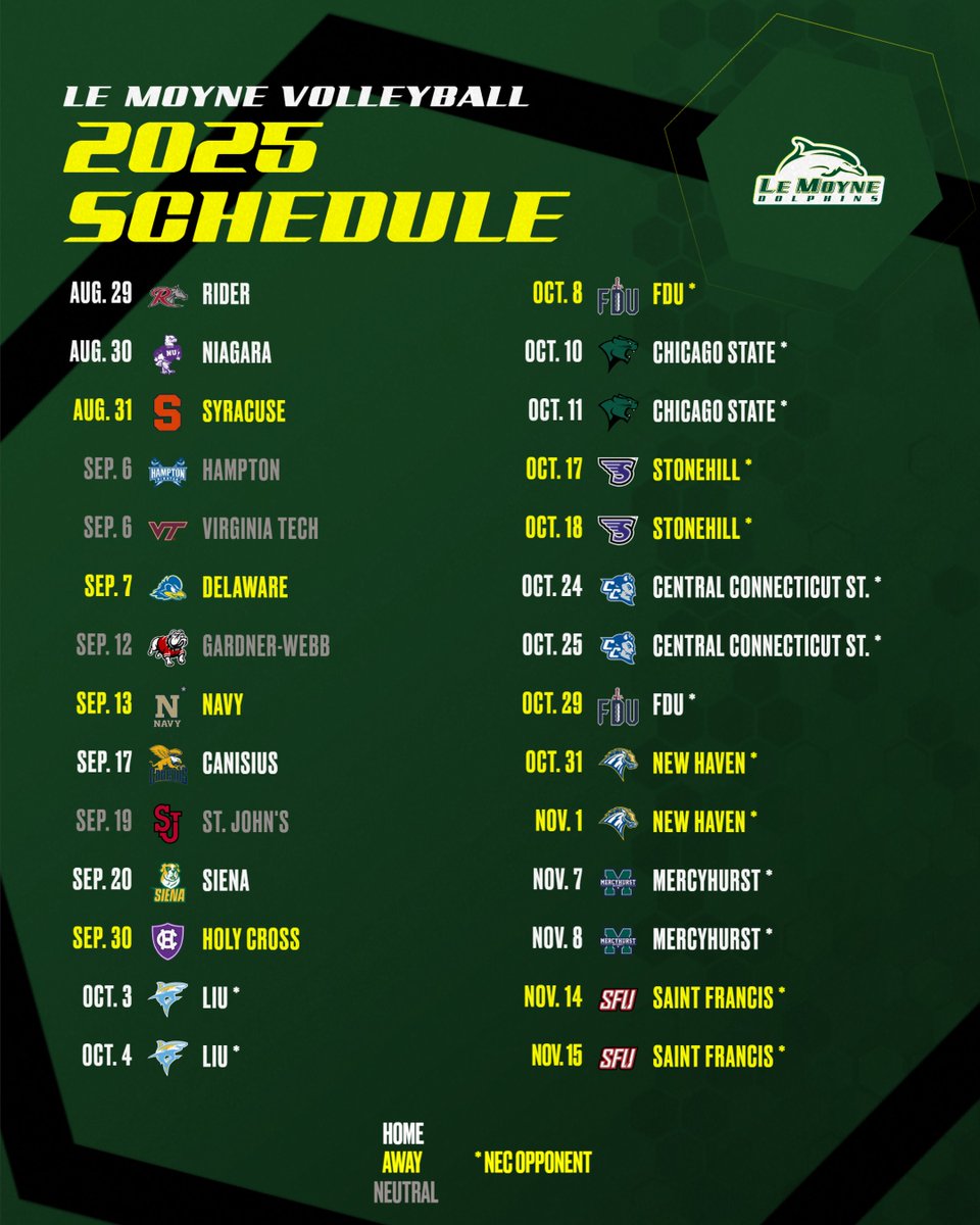 Our 2025 schedule is here!

Only five weeks until our first match!!

lemoynedolphins.com/news/2025/7/25…