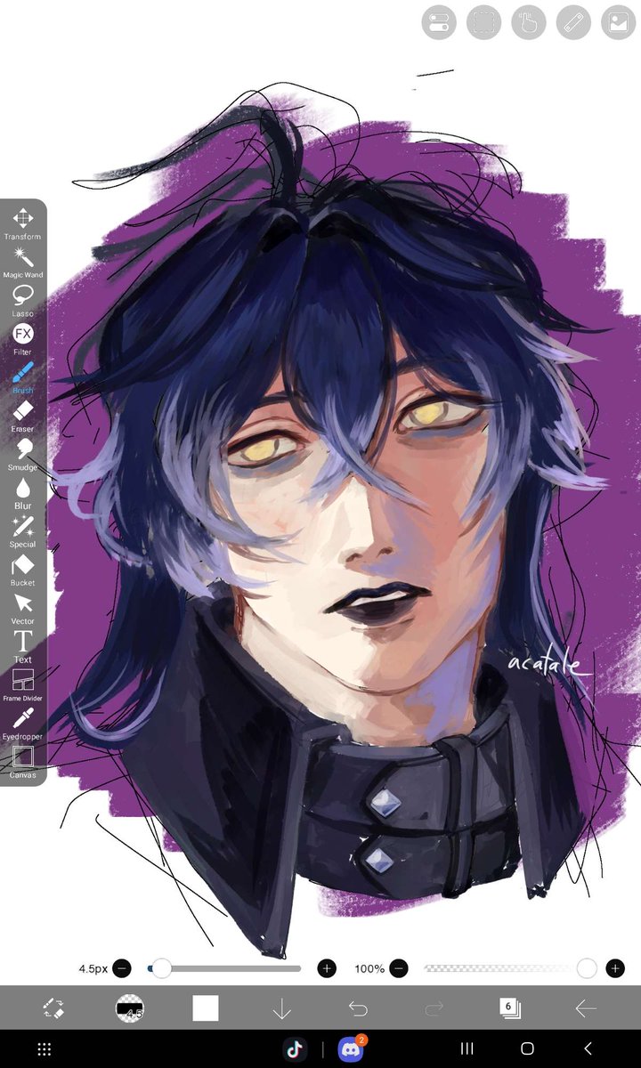 Acatale1's tweet image. quick drawing of Flins while I'm doing my finals to keep me sane
#rkgk #genshin