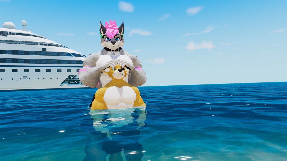 DoomBoy64's tweet image. Spent a day at the beach with @TungaTheWolf, just two big fellas having fun