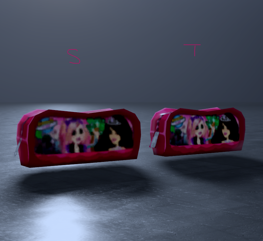 Ultra_Kaycal's tweet photo. Msp pencil case 

120 poly &amp; 200x200 texture 

also surface appearance makes the quality worse 😐
s = surfaceappearance T = texture https://t.co/7y2clwl3K8
