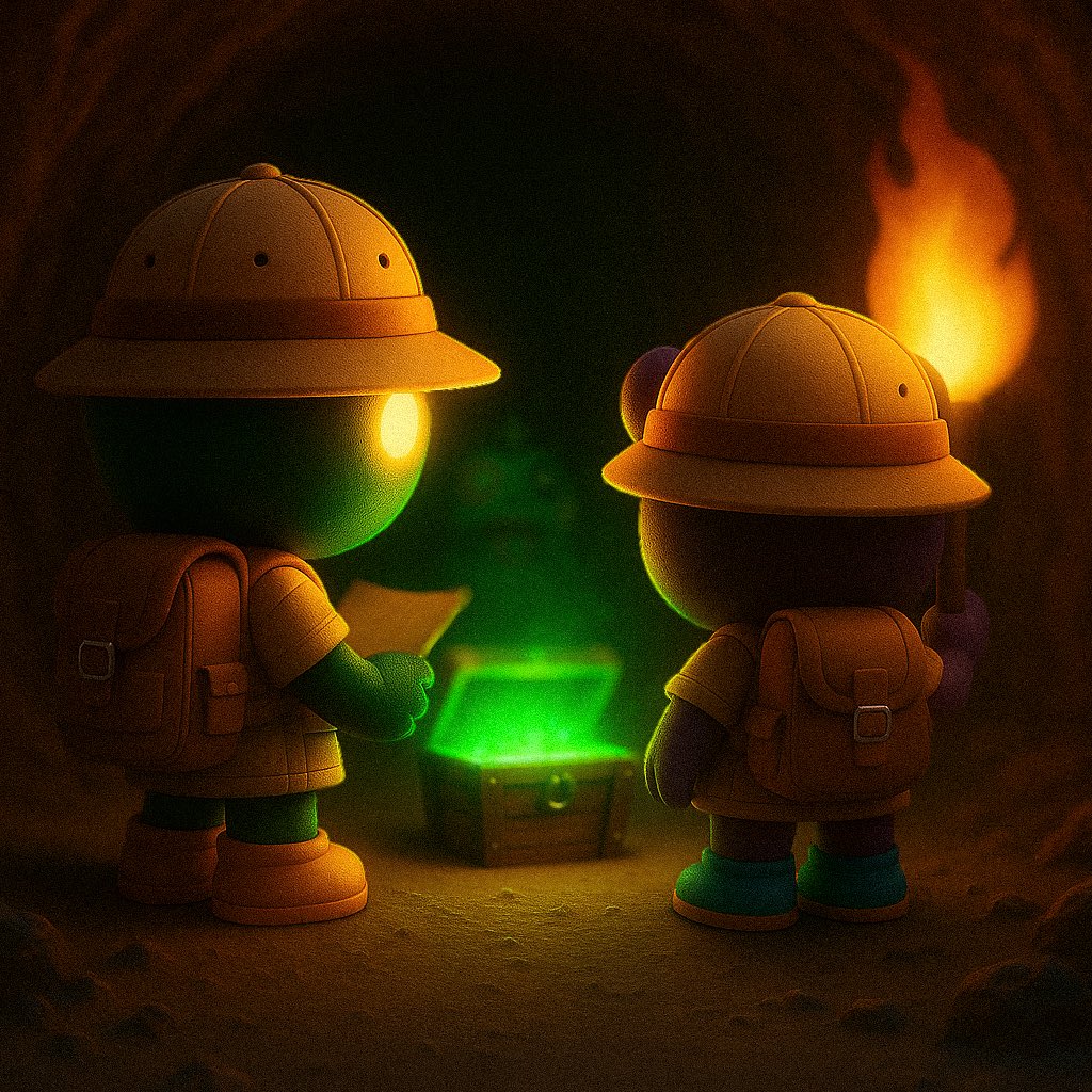 Looks like we’re in for an adventure.
M0M0 and Mili notice someone in the shadows. 

magiceden.us/launchpad/mosc…