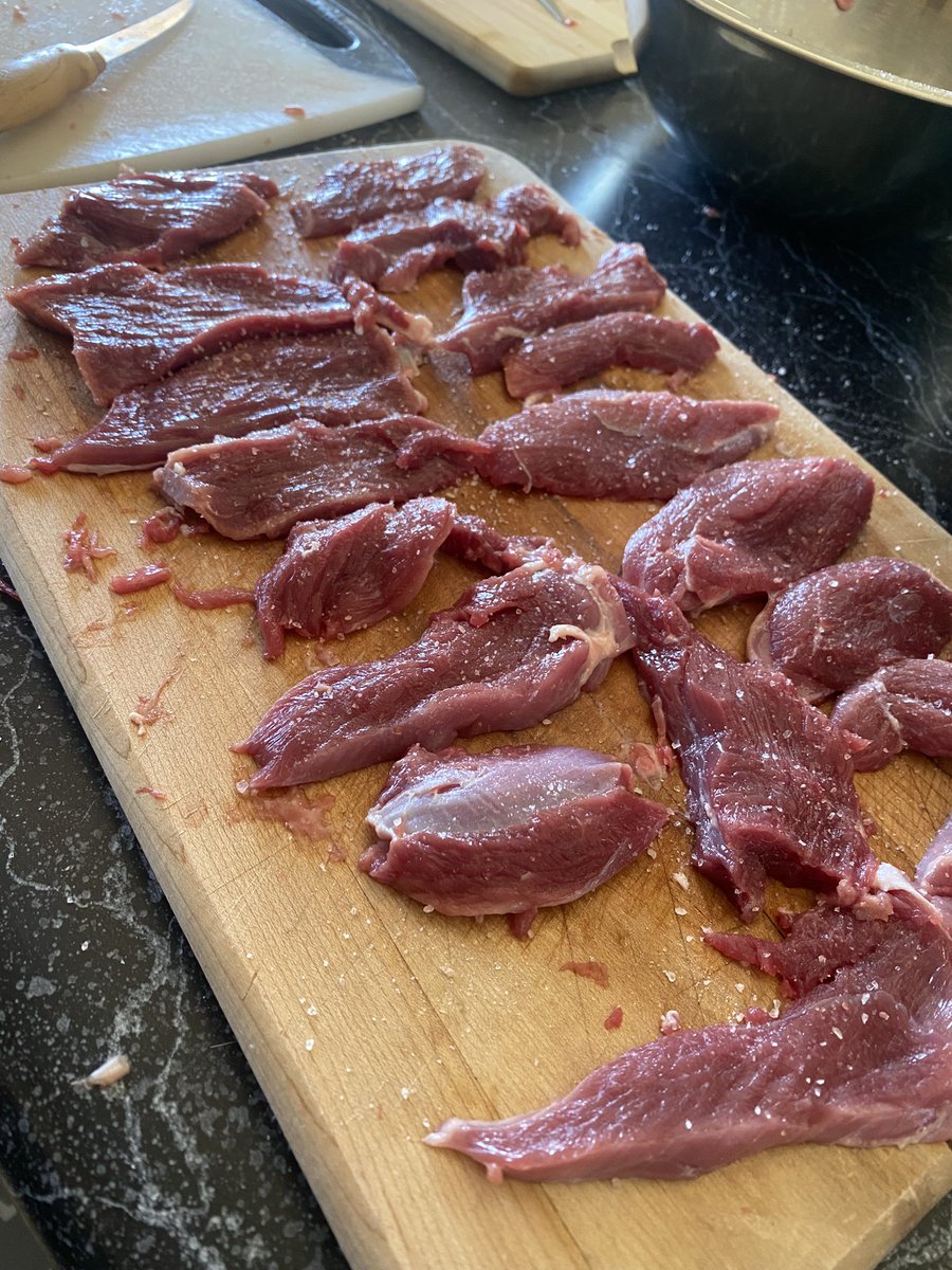 LibertyMamaB's tweet image. Processing goat today
I have bone broth, jerky and cans of cubed meat all going