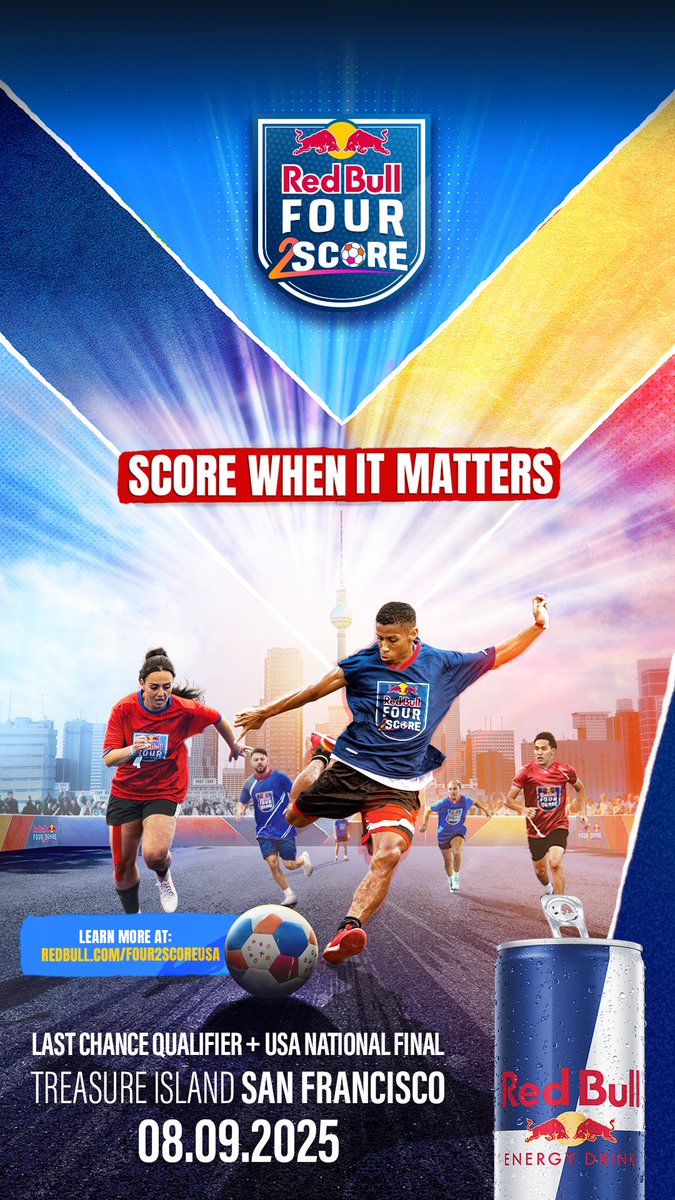 Think you’ve got what it takes in a 4v4?

Win Four 2 Score at Treasure Island on Aug 9 and rep the 🇺🇸 in Austria this October.

Register here: participate.redbull.com/en/events/red-…