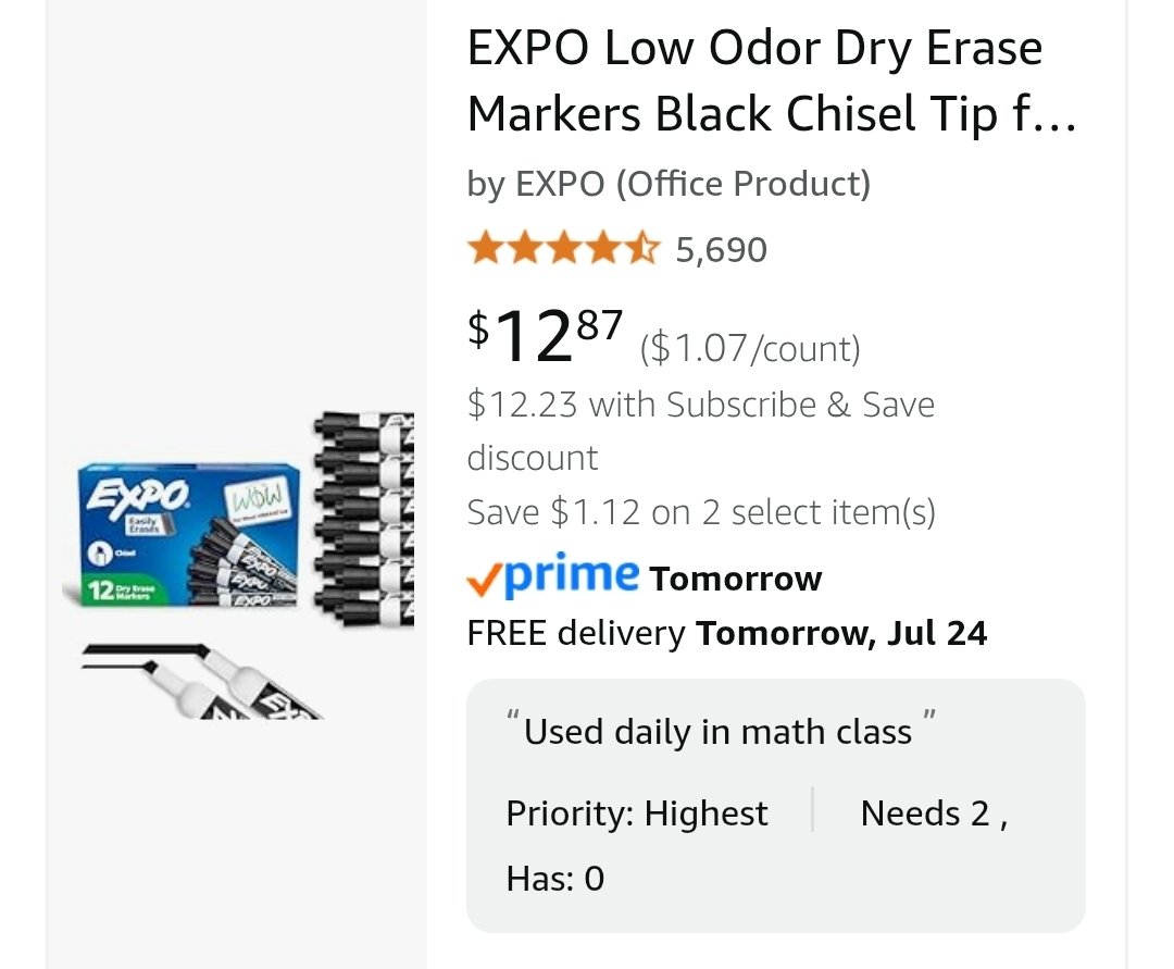 <a href="/ChalkboardAnnie/">Chalkboard Annie</a> My 5th grade team from #PA is in need of 3 items to start our year! The rest can wait. Any kind #clearthelist donors who would like to support us here is our <a href="/amazon/">Amazon</a> list. Thank you from the bottom of our hearts! 💕✏️🍎
amazon.com/hz/wishlist/ls…