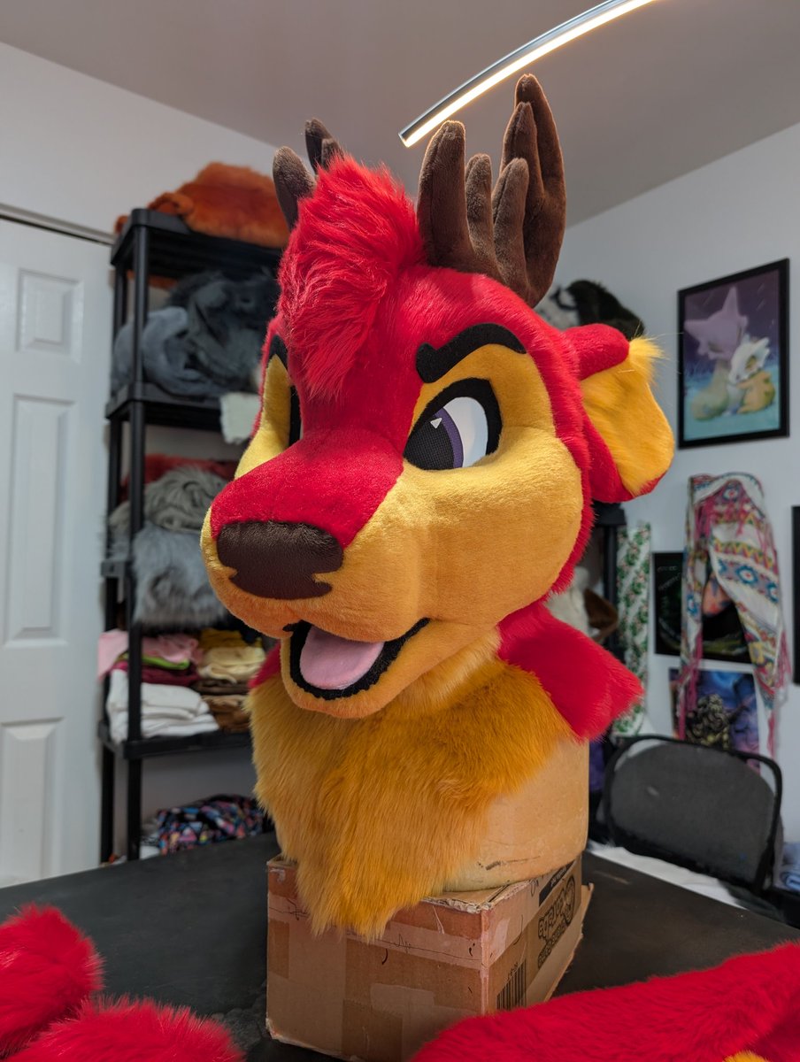 A very vibrant deer friend!🦌❤️💛🔥 

#FursuitFriday