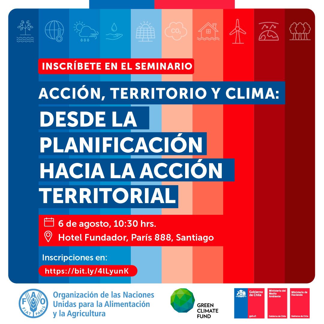 FAOChile's tweet image. 🌎 ¡Súmate al seminario “Acción, Territorio y Clima: Desde la planificación hacia la acción territorial”.
🌱 Adaptación, mitigación y financiamiento climático local
🗓 Mié 6 ago – 10:30 hrs
📝 Inscríbete 👉 bit.ly/4kZ6LPc
#AcciónClimáticaLocal