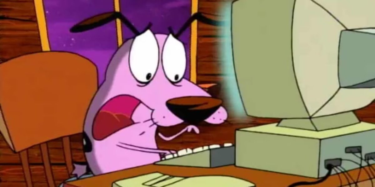 InfernoOmni's tweet image. growing up is realizing Courage the Cowardly Dog wasn’t a coward he was legit living in nightmare fueled world with monsters trying to kill him and his family