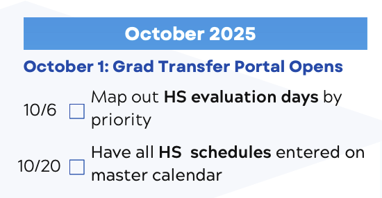 Hey - real talk.
HS schedules don’t belong in someone’s Notes app or as a saved pic in their phone

Get them on the master calendar - ASAP

The #RCA helps YOU build systems, not silos.
DM “RCA” for the guide

#HelpingCoaches #ManageChaos #WBBRecruiting