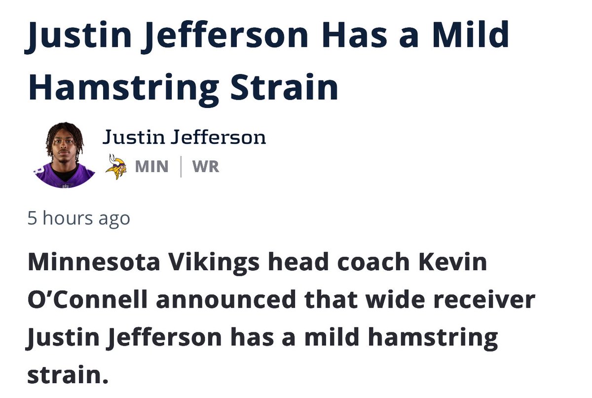 Profiler_Now's tweet image. Justin Jefferson HURT🚨

@RealDelcoDave with the scoop🍨