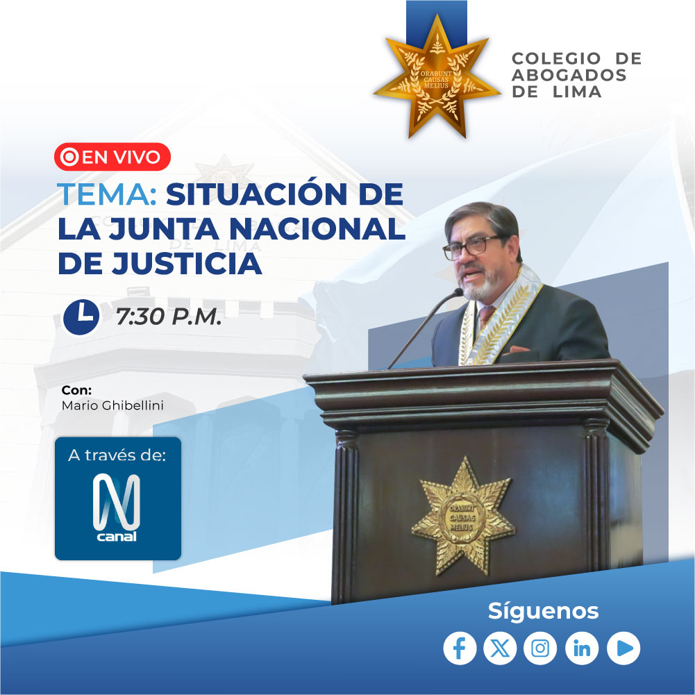 CALPERUOFICIAL's tweet image. 🔵📺 #CALenLaNoticia | El decano del Colegio de Abogados de Lima, Raúl Canelo Rabanal, estará hoy en Canal N en una entrevista con el periodista Mario Ghibellini, donde abordará la situación actual de la Junta Nacional de Justicia.
🗓️ Viernes 25 de julio
🕗 Hora: 7:30 p.m.
📌…