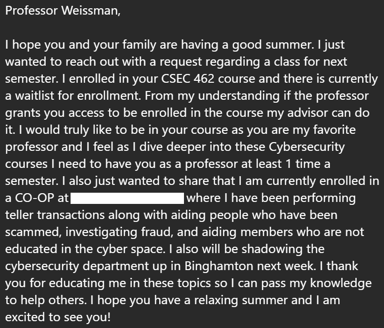 #RIT #RochesterInstituteOfTechnology #Rochester #Cybersecurity #Networking #NetworkServices #NetworkSecurity #SystemsAdministration #ReverseEngineering #Malware #HigherEducation