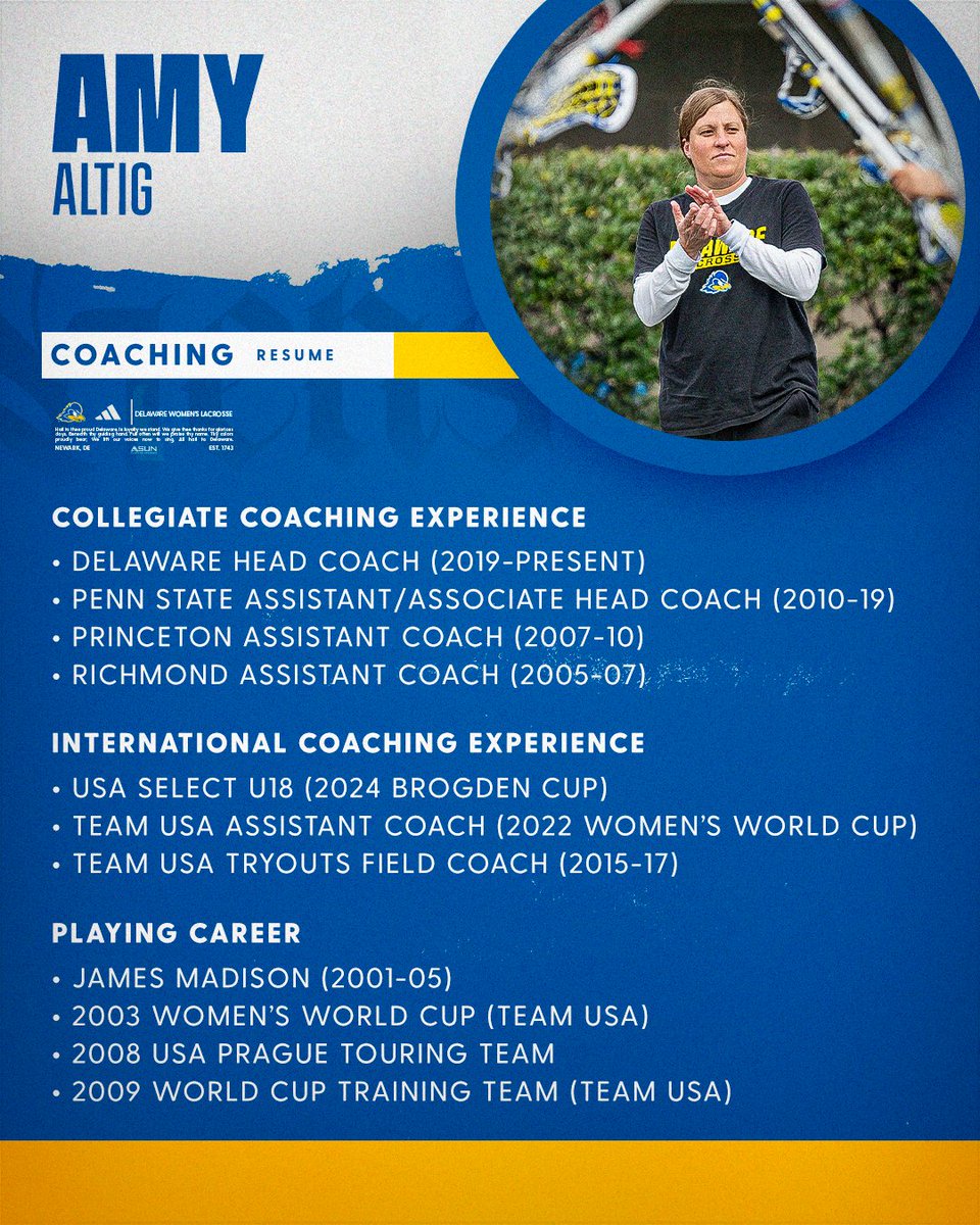 DelawareWLAX's tweet image. Why wouldn't you want to play for Coach Altig? ๐ซต