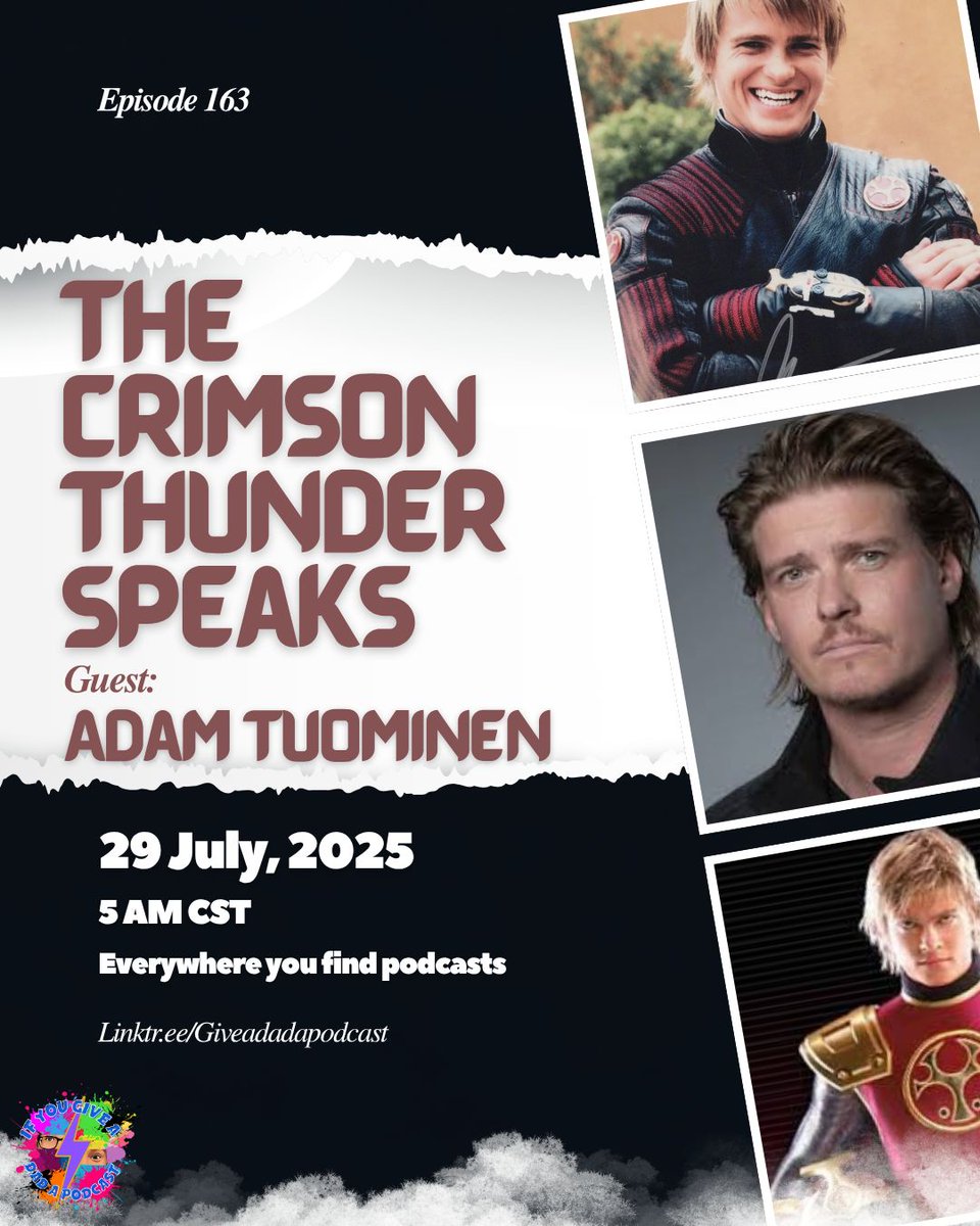 Exclusive first! I sat down with Adam Tuominen (Crimson Thunder Ranger) for his first-ever solo long-form Zoom interview!

We talk Power Rangers, stage acting, working with Daniel Radcliffe, &amp; more.

Drops Tuesday 5 am CST!

#PowerRangers #NinjaStorm #AdamTuominen #CrimsonThunder