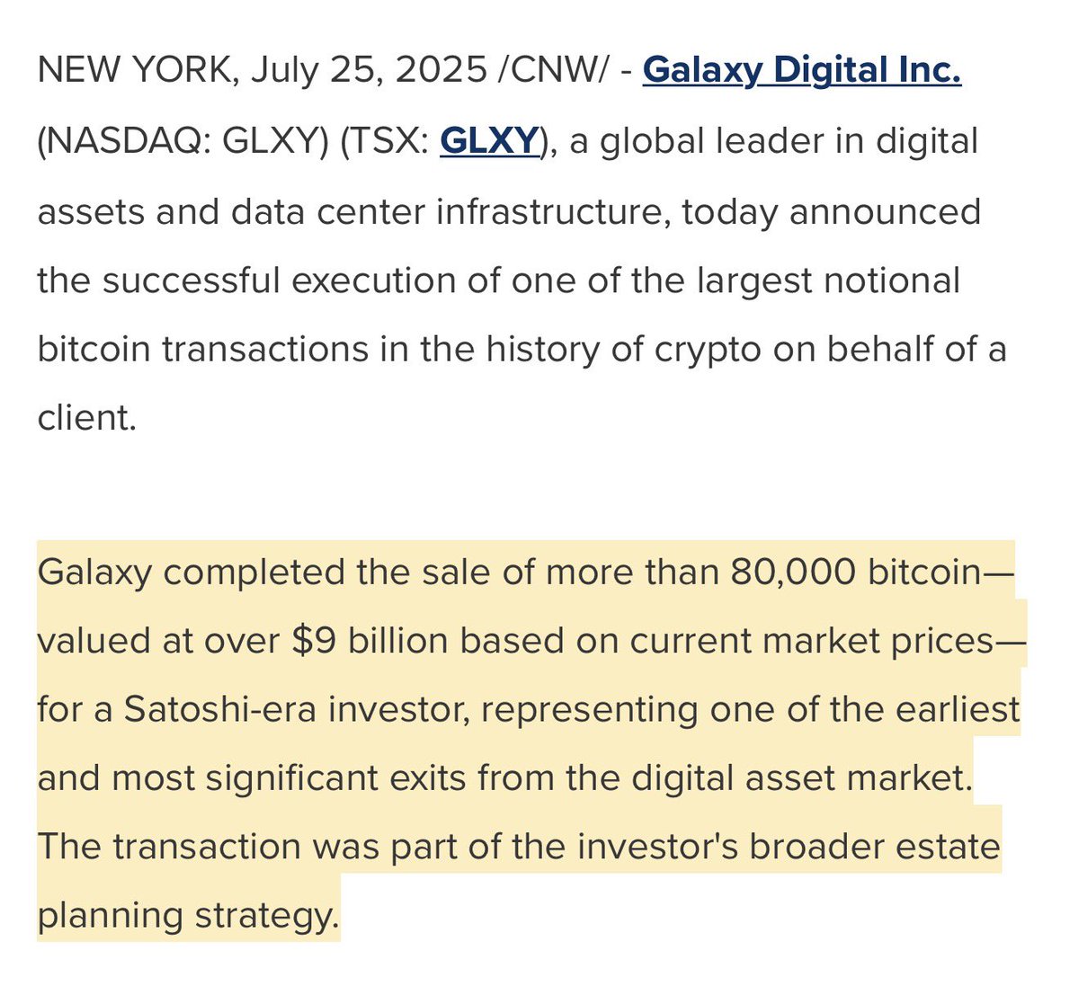 FilingTracker's tweet image. $GLXY Completed the sale of more than 80,000 bitcoin—valued at over $9 billion:
newswire.ca/news-releases/….