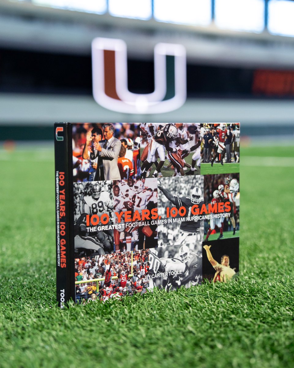 MiamiHurricanes's tweet image. Published in conjunction with @univmiami centennial, 100 Years, 100 Games: The Greatest Football Games in Miami Hurricanes History 🙌
The 162-page book looks back at a century of @CanesFootball from the program’s humble beginnings to its rise as a college football power 💥
📖…