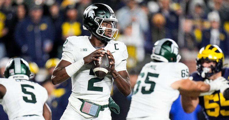 TheSpartanMag's tweet image. Michigan State looking to maximize QB Aidan Chiles by developing pieces around him..
(On3+): on3.com/teams/michigan…