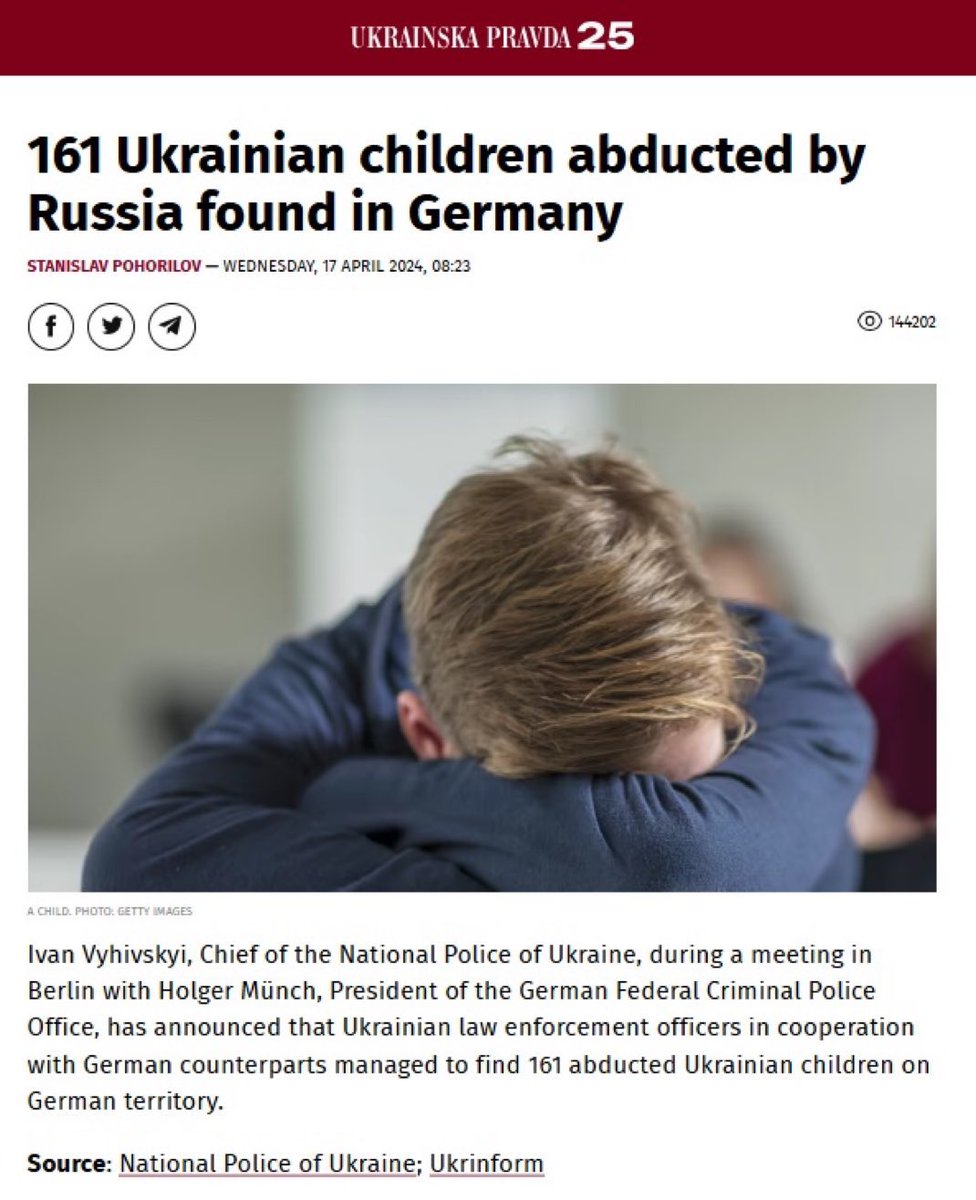 UniqueMongolia's tweet image. 🇺🇦🇩🇪🇷🇺 Why does’t Ukraine give Russia a list of children, so they can return them?
So far they only gave them 339 names, why?
Because 161 found in Germany (abducted by Germany then, I suppose).
The rest probably fled from war 🤷♂️
Truth is coming out!