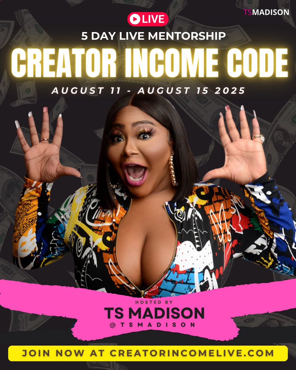 The free labor era is done. Y’all are out here building entire brands, trends, and platforms — and not seeing a dime for it. Tina didn’t teach yall? ALL you have is your name !!

I created a 5-Day LIVE Mentorship to help content creators stop begging and start building. We’re not