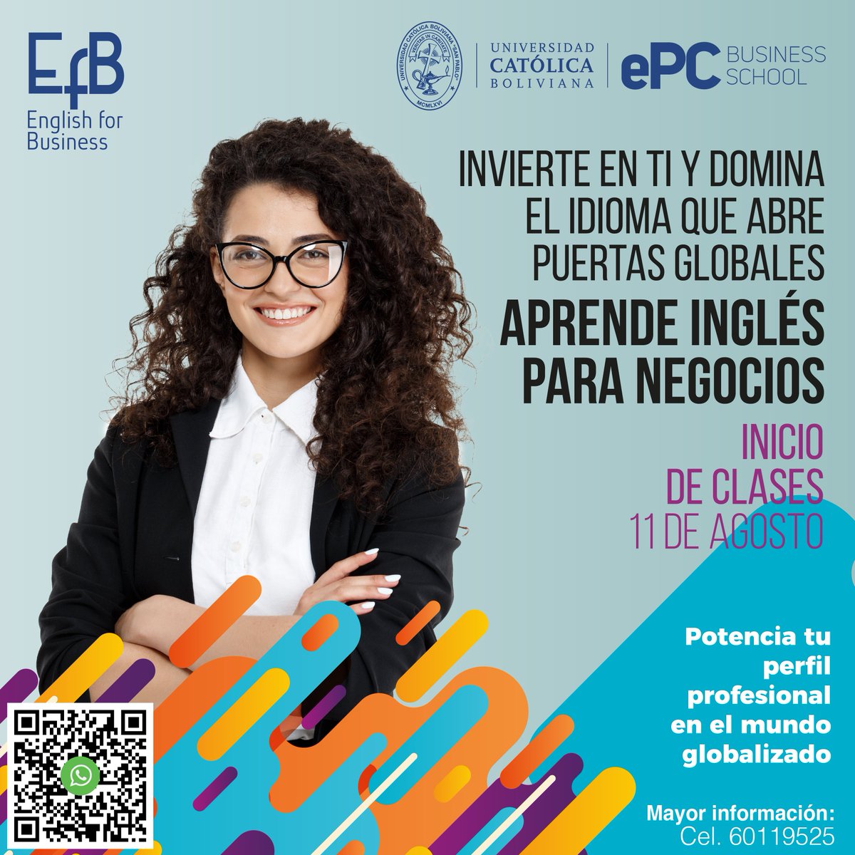 ePC_UCB's tweet image. 🌍 ¿Quieres destacar en el mundo profesional?

📈 Domina el idioma que abre puertas globales con nuestro programa English for Business – Inglés para Negocios.

🗓️ Inicio de clases: 11 de agosto

🔍 Mayor información:
📱 bit.ly/EnglishForBusi… 

#EnglishForBusiness #ePCUCB