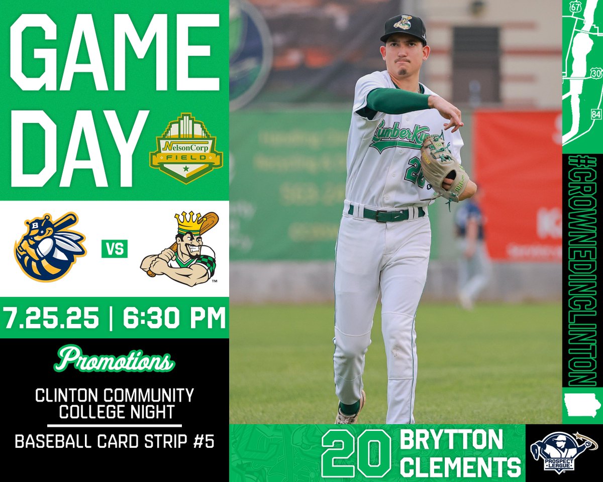 LumberKings's tweet image. Riding this WWW-ave! LumberKings have another division rival coming to town.
GAME INFO:
🕡: 6:30 P.M.
🆚: Burlington Bees 🐝
📍: Clinton, IA
📻: 100.3 WCCI-FM
📺: prospectleaguenetwork.com
#CrownedInClinton