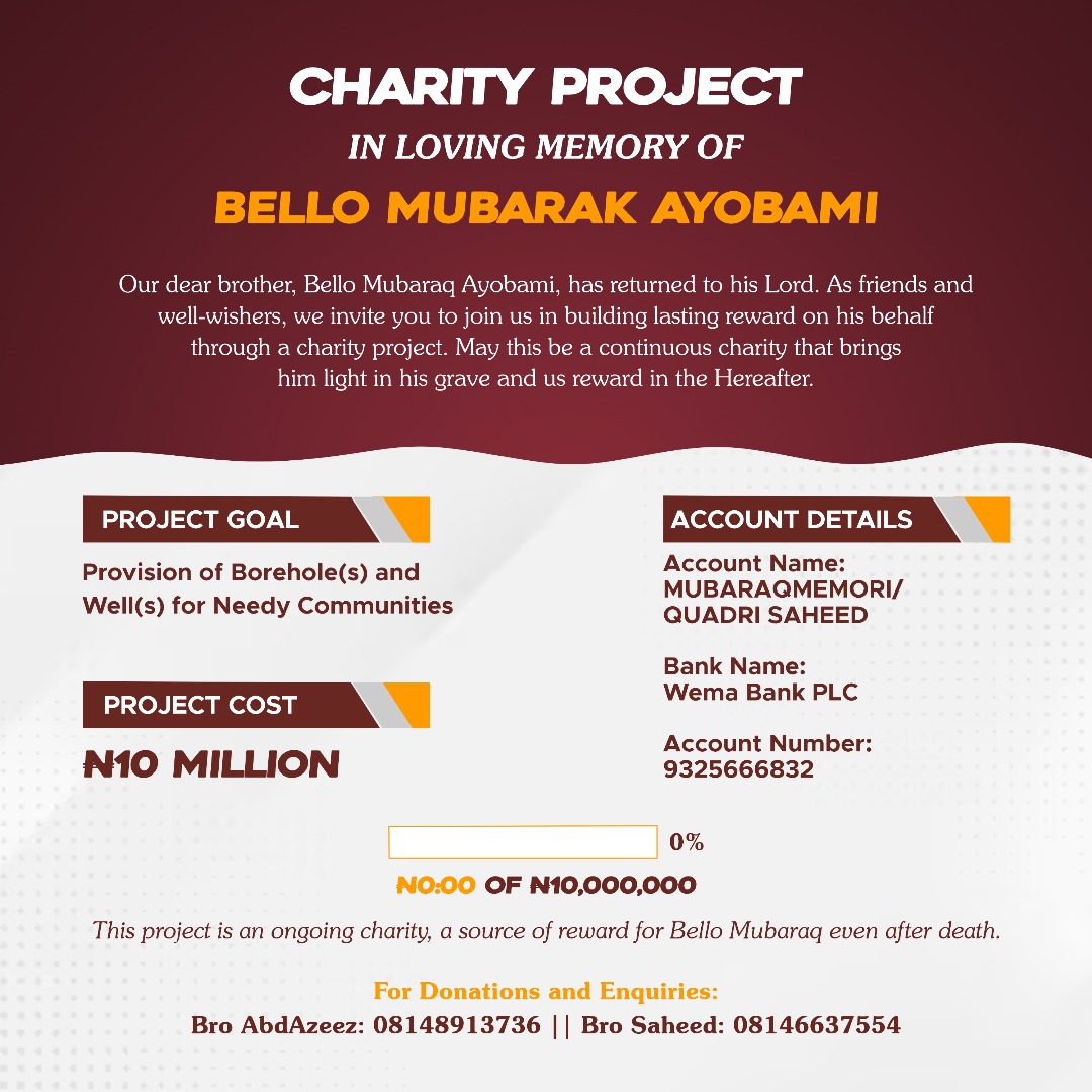 Rihanat____'s tweet image. We&apos;re trying to solicit funds to sponsor a charity project in his name to continue to serve as a reward for him the hereafter
An alumni of Obafemi Awolowo University, studied Computer Science, on his path to complete his master&apos;s degree before Death took him 🥹
Kindly help us