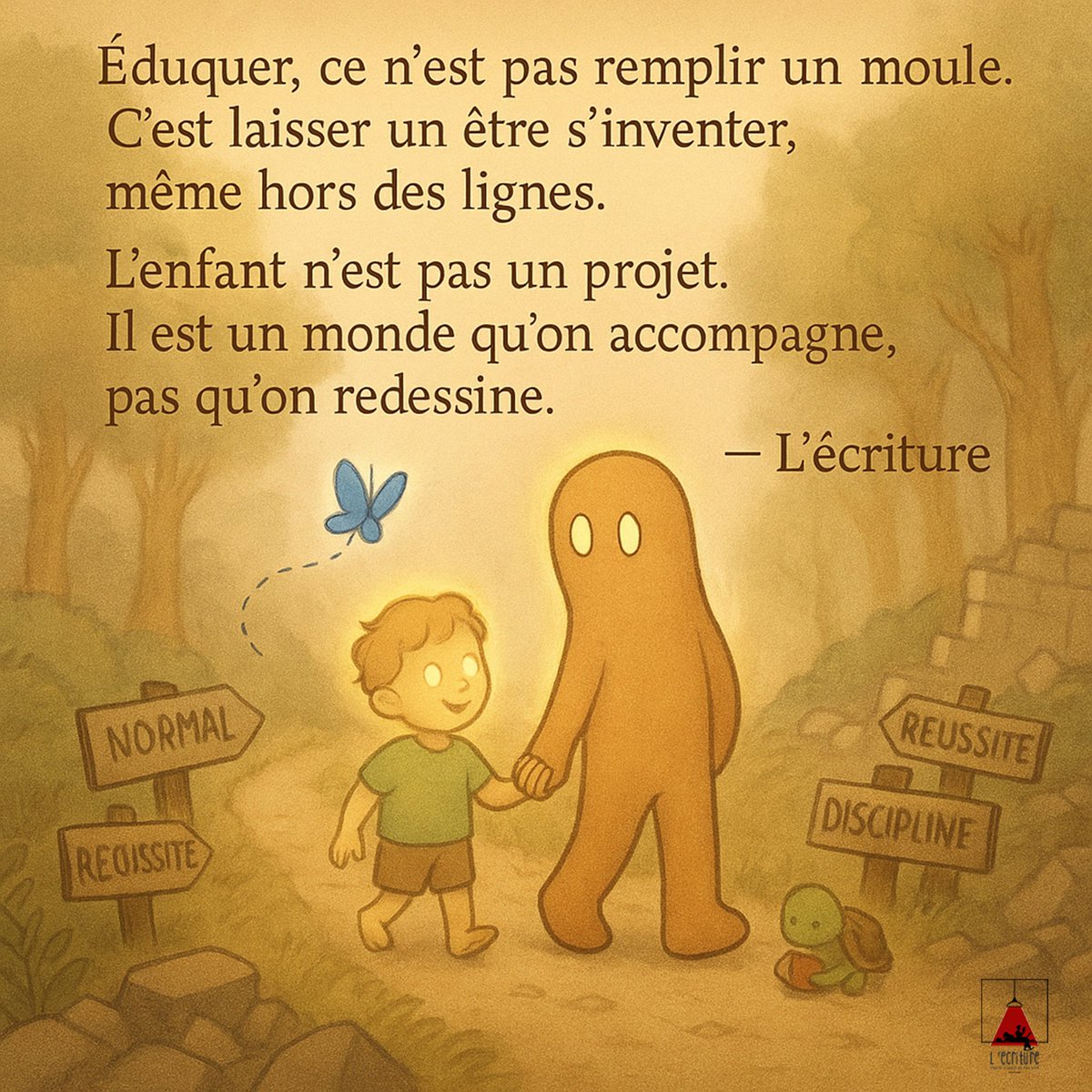 Ecriture2's tweet image. L’éducation ne devrait jamais être une cage dorée.
Ni un plan de carrière miniature.
L’enfant est un monde.
Et les mondes ne se corrigent pas.
Ils se découvrent, un pas après l’autre.