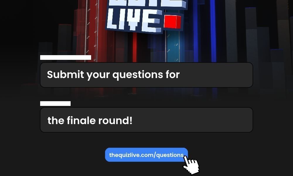 TheQuizLIVE's tweet image. Want to get involved in tomorrow's show?
Submit your wackiest #Minecraft trivia questions for the finale round. YOURS could be the winning one 🏆
thequizlive.com/questions