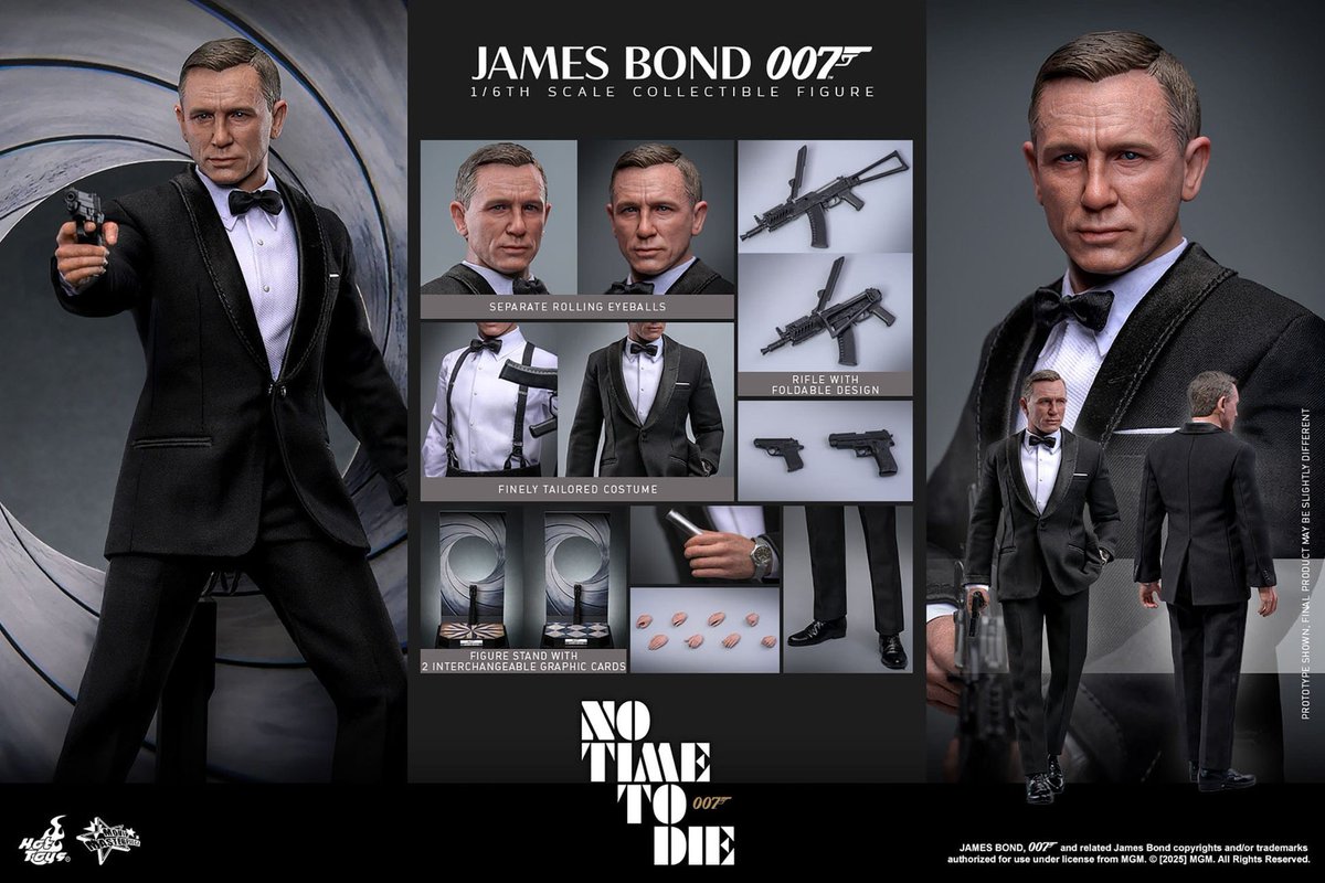 GelNerd's tweet image. In the space of weeks, we have @hottoysofficial announce two figurines from #NoTimeToDie.
I can’t justify both (classic tux on order) but instead of Commando Craig, couldn’t we have had a Moore, Brosnan or dare I dream Dalton figure, instead of two for Craig? #JamesBond