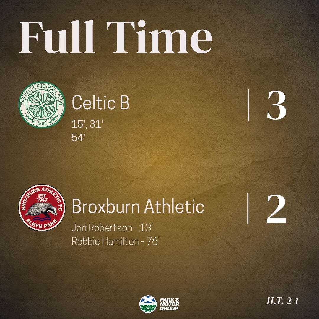 BroxburnAthFC's tweet image. Full Time - The opening match of the season ends in defeat at the hands of Celtic B.