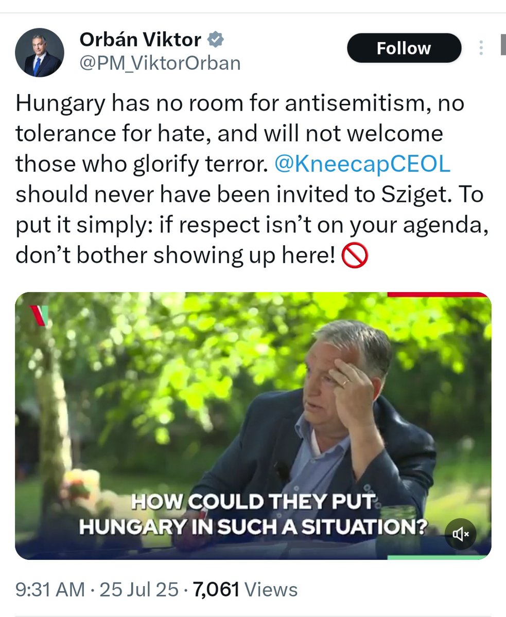 NuaEabhrac's tweet image. Hungarian Prime Minister @PM_ViktorOrban may have illegally barred @KNEECAPCEOL from entering Hungary because of the false allegation of anti-Semitism.

x.com/NuaEabhrac/sta… #projection #libel