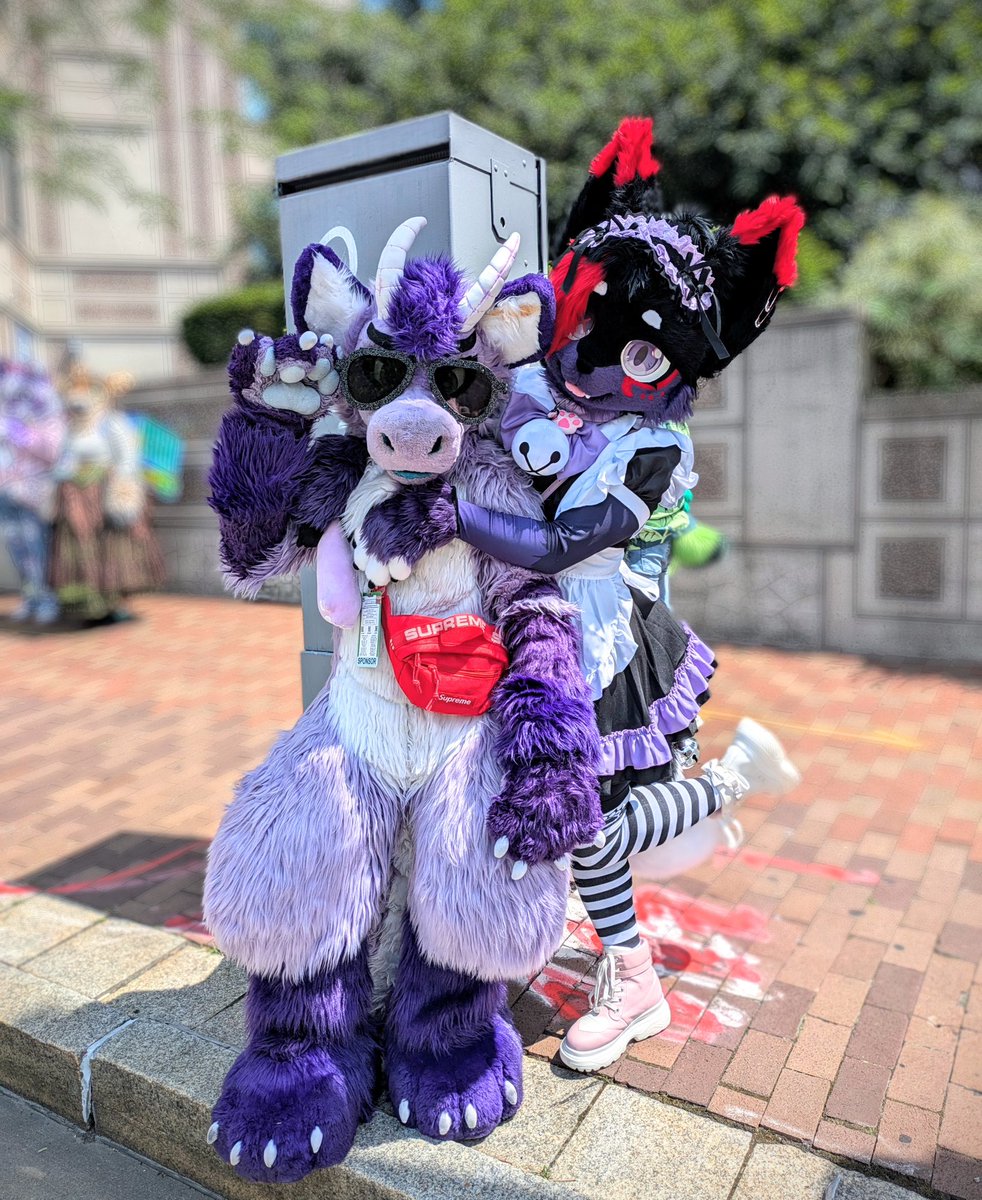 lookin pretty in purple with <a href="/JasboiDerg/">JasBoi</a> ~ 💜✨ #FursuitFriday #FursuitEveryday 

📸: <a href="/Kutie_Kyrie/">❤Kyrie the K'utie♥️ 🔜 DoreAlley🏙️🌁</a>