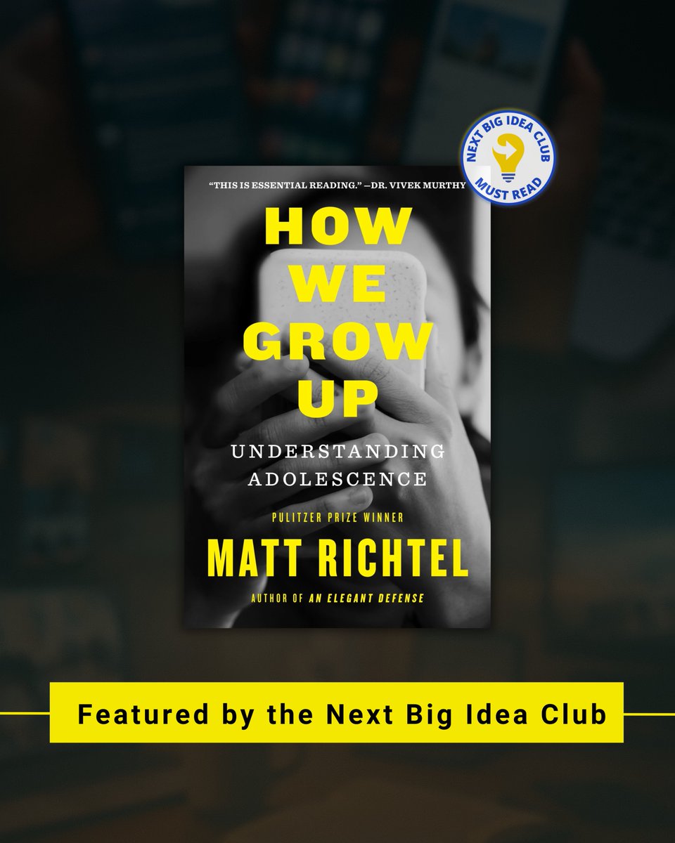 Matt Richtel (@mrichtel) on Twitter photo Thrilled to share that #HowWeGrowUp has been selected as a featured read by <a href="/NextBigIdeaClub/">Next Big Idea Club</a>.
It’s called “5 Realities of Growing Up in the Information Age,” and it’s live now on their site and app.
Click here if you’d like to listen or read: nextbigideaclub.com/magazine/5-rea… Thrilled to share that #HowWeGrowUp has been selected as a featured read by <a href="/NextBigIdeaClub/">Next Big Idea Club</a>.
It’s called “5 Realities of Growing Up in the Information Age,” and it’s live now on their site and app.
Click here if you’d like to listen or read: nextbigideaclub.com/magazine/5-rea…