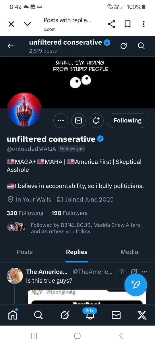 KJW (@hawkesbay69) on Twitter photo Can we find this patriot some new friends please give <a href="/unleadedMAGA/">unfiltered conserative</a> a follow, repost ๐ช ๐ซถ ๐ ๐ฅ ๐ฏ ๐บ๐ธ Can we find this patriot some new friends please give <a href="/unleadedMAGA/">unfiltered conserative</a> a follow, repost ๐ช ๐ซถ ๐ ๐ฅ ๐ฏ ๐บ๐ธ