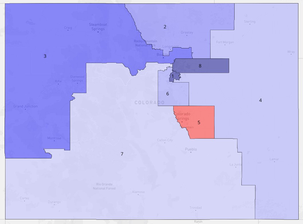 s0phistry's tweet image. Colorado if Dems had the courage (the 7th is bluer downballot)