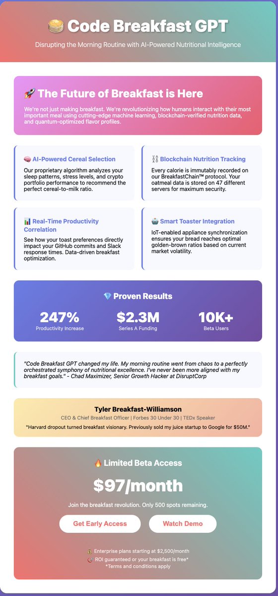WiEd_tv's tweet image. Vibers.. “Imagine a world…
where every bite of breakfast isn’t just food, it’s code. Where the power of blockchain, AI, and quantum taste optimization come together… to transform the most important meal of your life.
I’m not talking about cereal.
I’m not talking about toast.…
