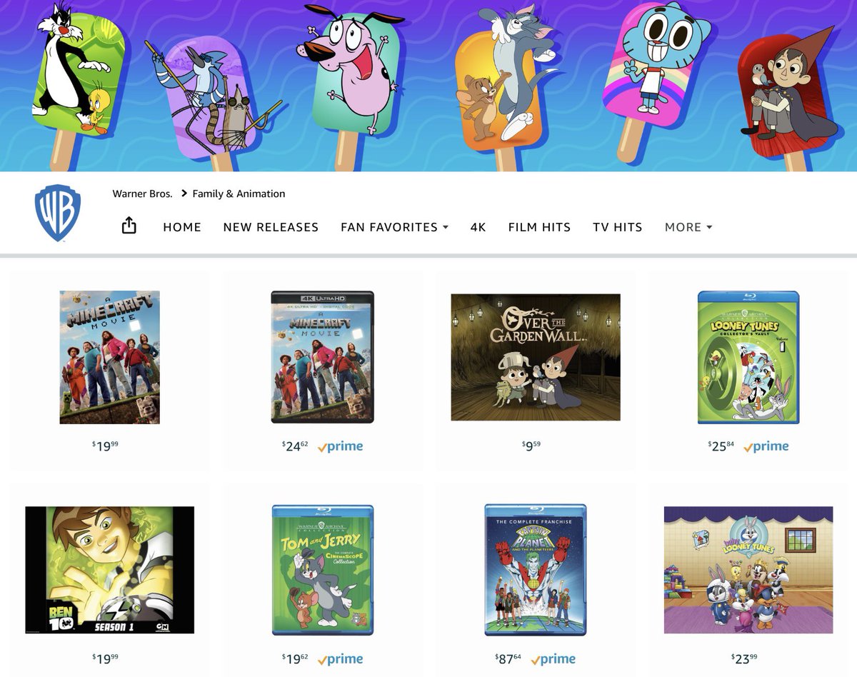BenTenNews's tweet image. Ben 10 is on the front page of Warner Bros’ “Family & Animation” Amazon Storefront!