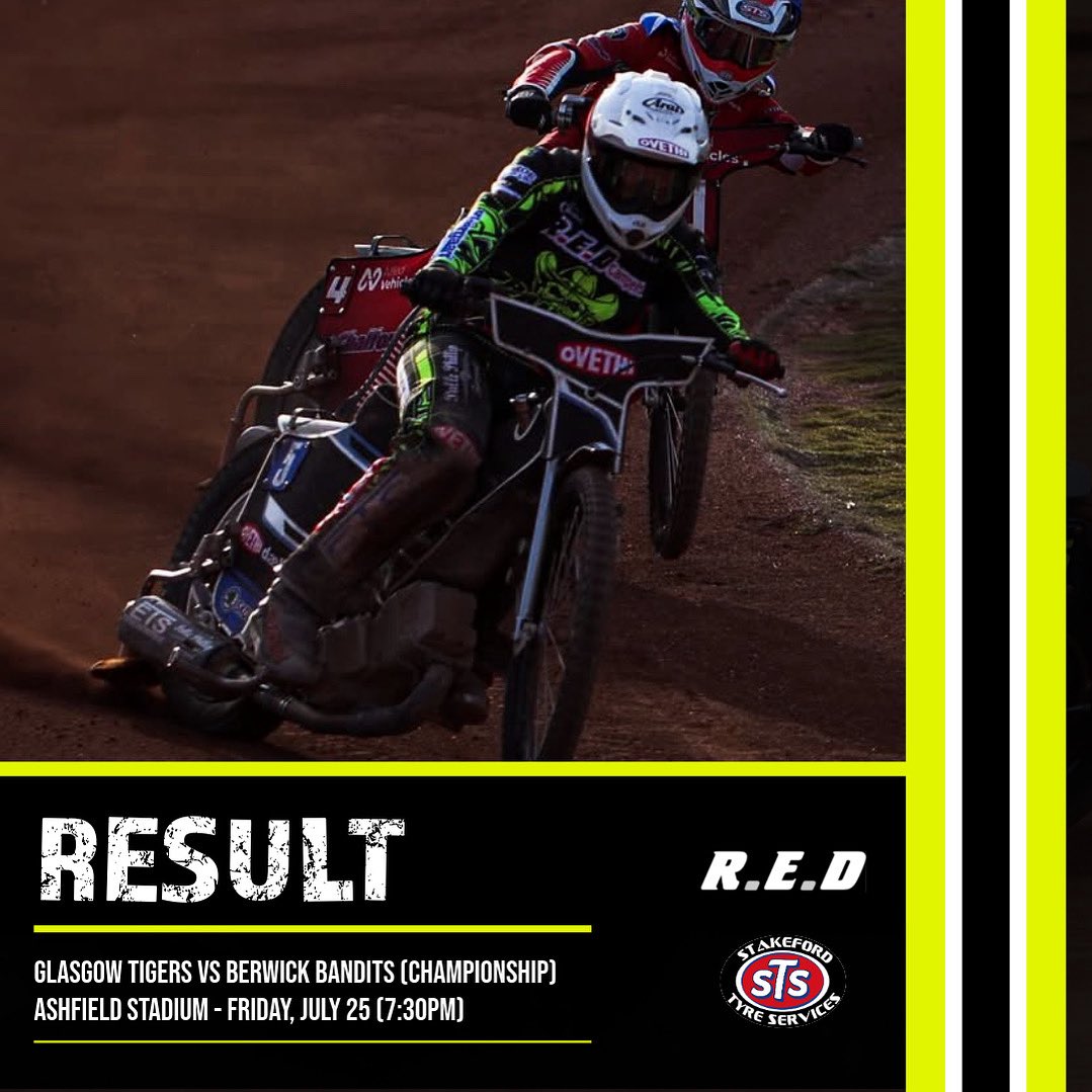 𝗥𝗲𝘀𝘂𝗹𝘁 🏁

Your R.E.D Bandits battled to a 47-43 loss at Glasgow this evening, setting up an exciting clash for the bonus point at Shielfield Park tomorrow!

Powered by Stakeford Tyres Ltd | #BanditCountry